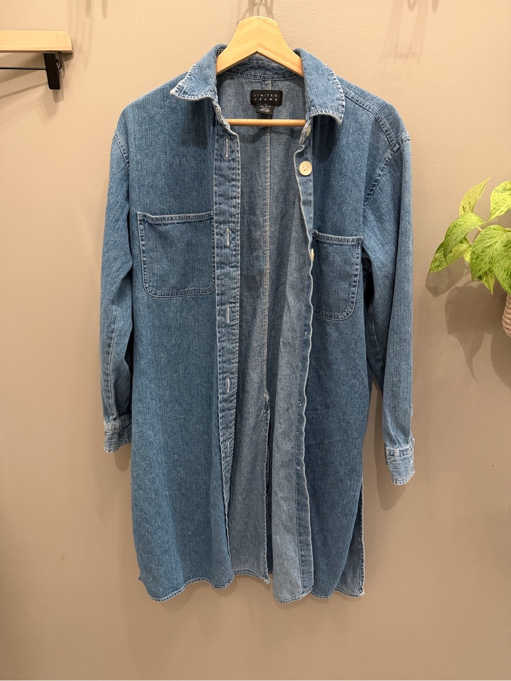 Limited Jeans Blue Denim Longline Shirt Dress